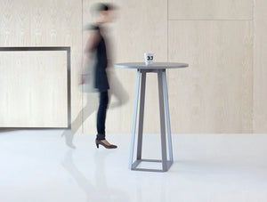 H2 Round Hightop Table in Grey Finish with White Cup in Breakout Setting