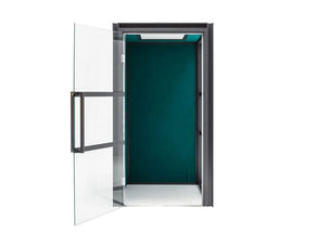 Hako Multipurpose Single Seater Acoustic Booth With Green Interior With Open Doors