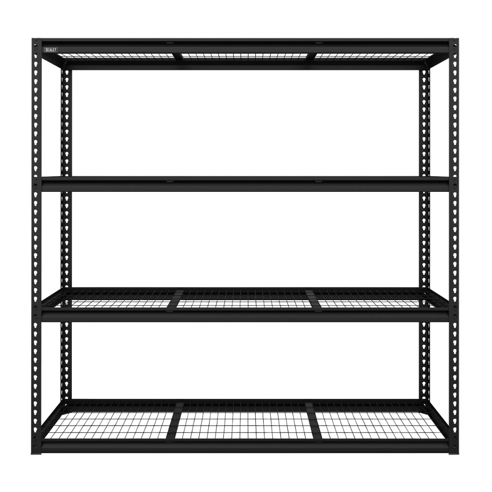 Heavy-Duty Modular Racking Unit with 4 Mesh Shelves 300kg Capacity Per Level 1830mm APMR1 5
