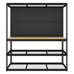 Heavy-Duty Modular Workbench with Racking and Pegboard 1820mm 300kg Capacity Per Level APMWB1 5