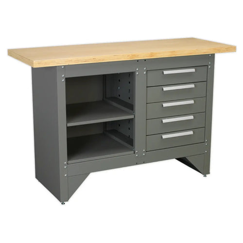 Heavy-Duty Workbench with 5 Drawers