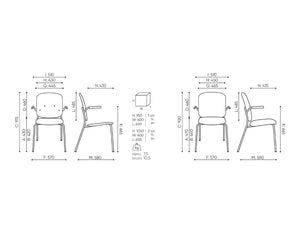 Hens Classroom Chair with Tablet Dimensions