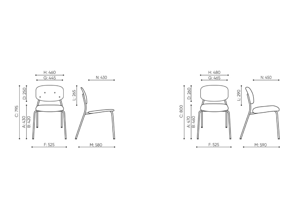 Hens Stackable Office Chair Dimensions