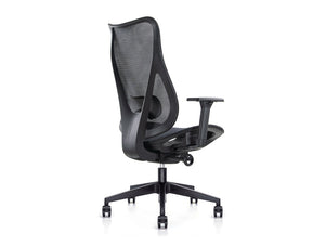 High-Back Task Chair with Adjustable Lumbar Support and Knee Tilt Mechanism 3