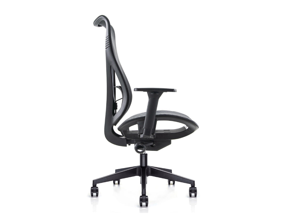 High-Back Task Chair with Adjustable Lumbar Support and Knee Tilt Mechanism 5
