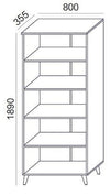 High Bookcase Sv 02 Dimensions