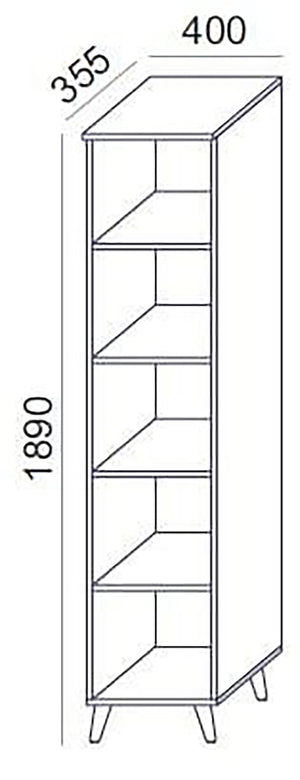 High Narrow Bookcase Sv 03 Dimensions