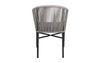 Holt Dark Grey Frame Natural Weave Armchair Back View