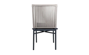 Holt Dark Grey Frame Natural Weave Side Chair Back View