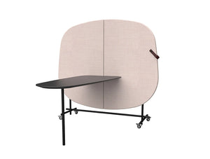 Home Multimedia Mobile Wall For Meeting In Pink With Black Table