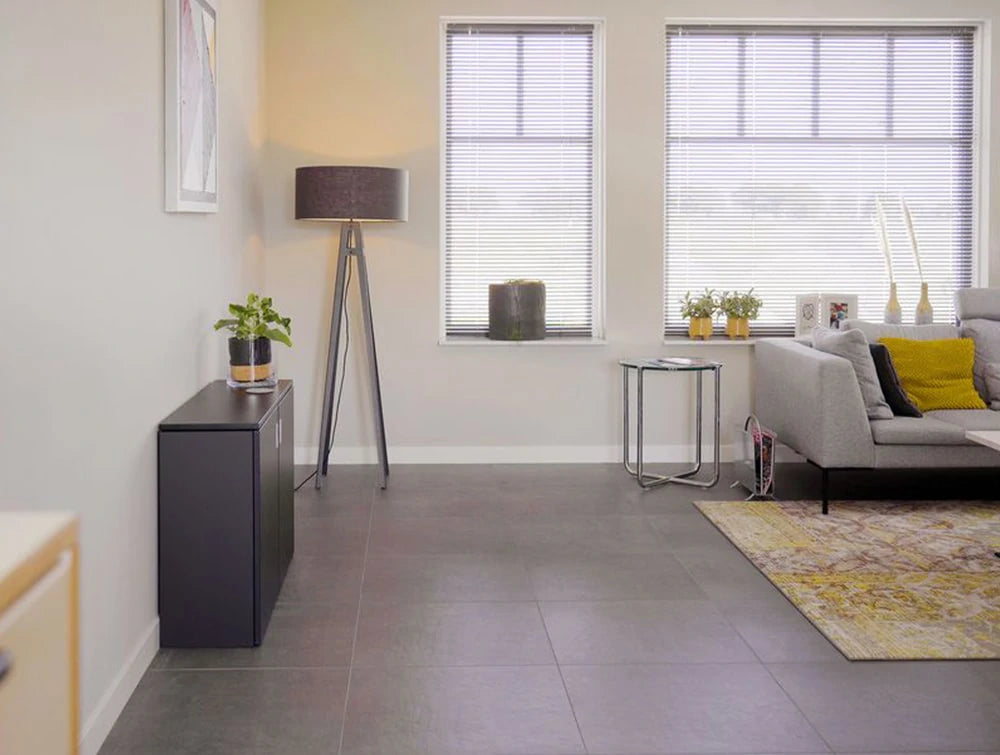 Homefit Smart Cabinet With Height Adjustable Worktop And Storage Shelf In Black In Situ Stored