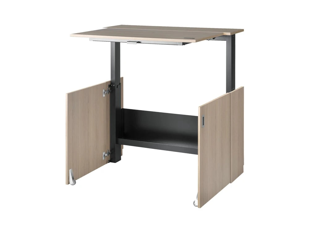 Homefit Smart Cabinet With Height Adjustable Worktop And Storage Shelf In Oak Extended