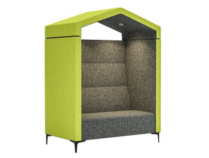 Huddle Arbour Acoustic Seating Pod With Led And Green Upholstered Finish
