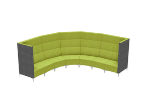 Huddle Modular Circle High Seating Pod With Grey And Green Finish