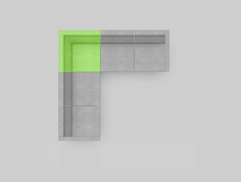 Huddle Modular High Seating Pod Squre Angle Module Configuration