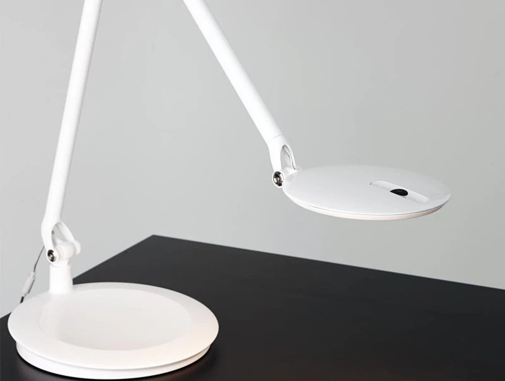 Humanscale Adjustable And Sustainable Element Disk Desk Light 7 On Black Table