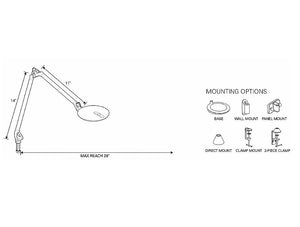 Humanscale Adjustable And Sustainable Element Disk Desk Light 9 Dimensions