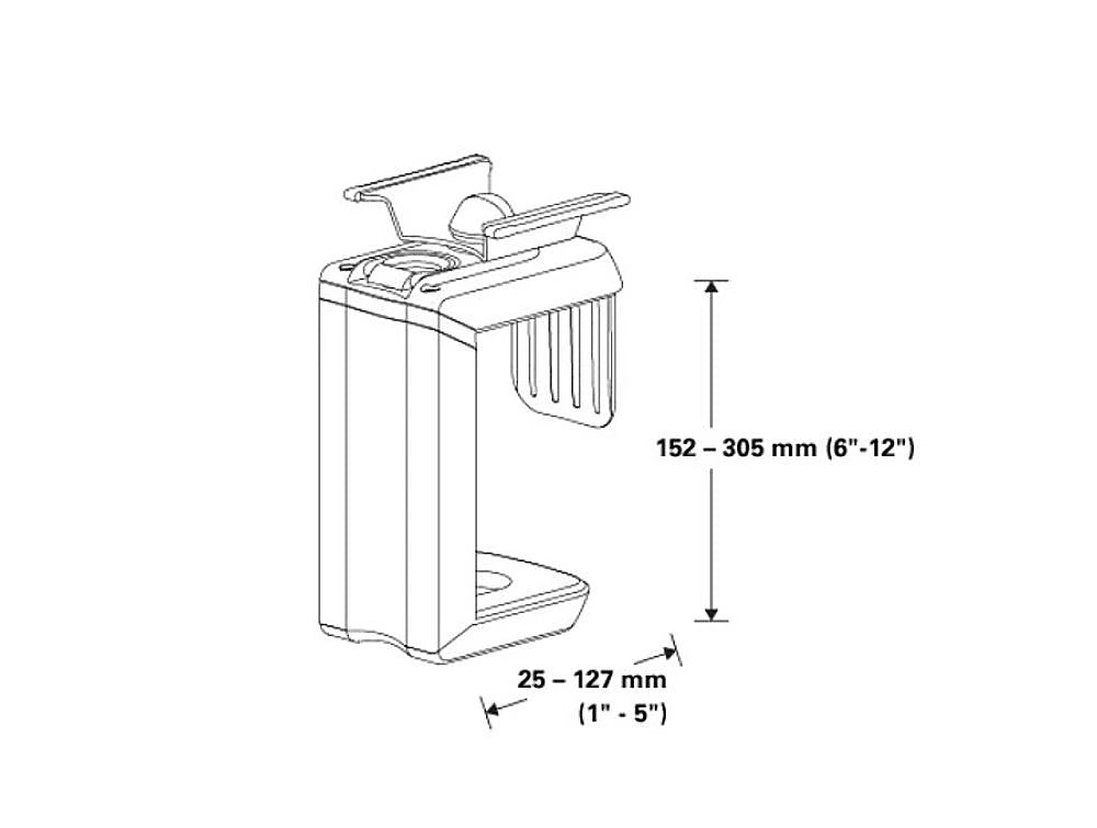 Humanscale Cpu200 Under Desk Cpu Holder In Aluminum Finish 4 Dimensions