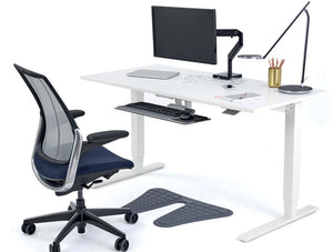 Humanscale Comfortable Monarch Mat For Sitting And Standing Positions With White Desk In Office Setup