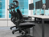 Humanscale Freedom Chair With Headrest And Self Adjusting Recline 8 With Black Contoured Cushion In Office Computer Desk