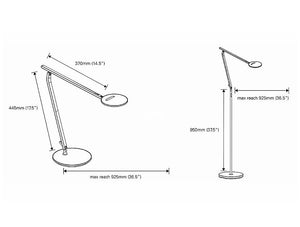 Humanscale Infinity Led Task Light With Constant Torque Forever Hinges 10 Dimensions