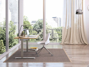 Humanscale Infinity Led Task Light With Constant Torque Forever Hinges 8 In Slate Blue With White Chair In Home Office