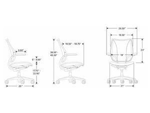 Humanscale Liberty Mesh Back Task Office Chair 10 Dimensions