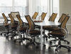 Humanscale Liberty Mesh Back Task Office Chair 8 In Polished Aluminum With Black Trim In Conference Room