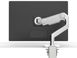 Humanscale M10 Adjustable Monitor Arms For Up To 3 Monitors 4 In Polished Aluminum With White Trim With Monitor