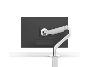 Humanscale M2.1 Adjustable Monitor Arms With Accessory Bracket 3 In Polished Aluminum With White Trim With Monitor