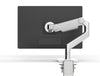 Humanscale M8.1 Adjustable Monitor Arms For Up To 2 Monitors 4 In Polished Aluminum With White Trim With Single Monitor