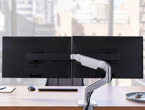 Humanscale M8.1 Adjustable Monitor Arms For Up To 2 Monitors 5 With Counterbalance Indicator With Polished Aluminum With Dual Monitor