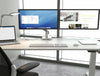 Humanscale Mconnect Docking Station With Usb Hub 7 In White With Dual Monitor In White Desk