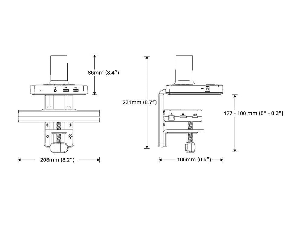 Humanscale Mconnect Docking Station With Usb Hub 9 Dimensions