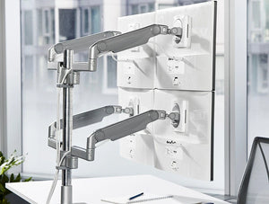 Humanscale Mflex Multi Monitor Arm And Support For Up To 4 Monitors With Four Monitors