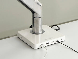 Humanscale Mpower Usb Type A And C Charging Station 4 In White On White Table