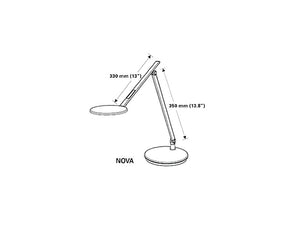 Humanscale Nova Adjustable Desk Light With Charging Desktop Base 8 Dimensions