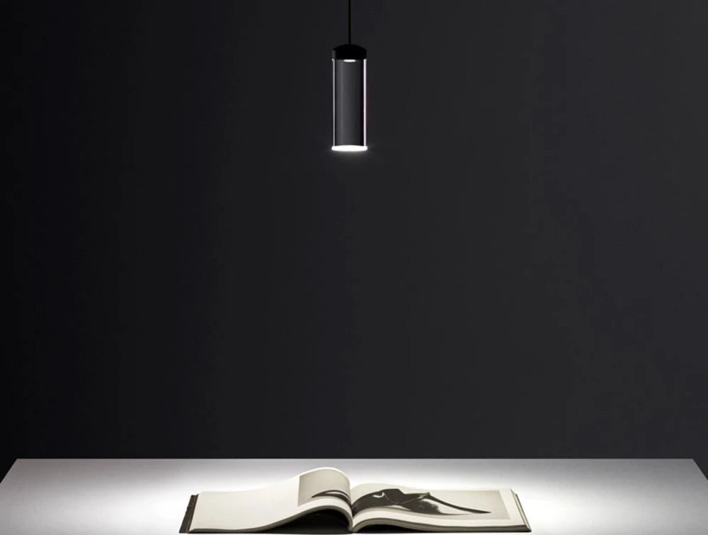 Humanscale Pendant Hanging Quartz Cylinder Vessel Light 4