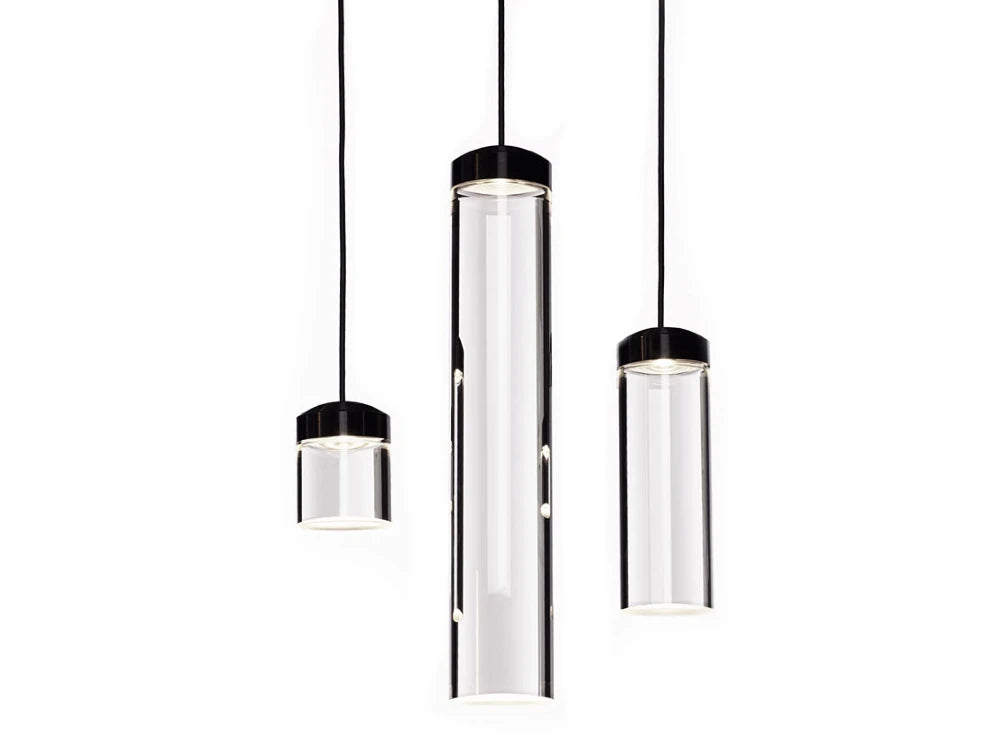 Humanscale Pendant Hanging Quartz Cylinder Vessel Light