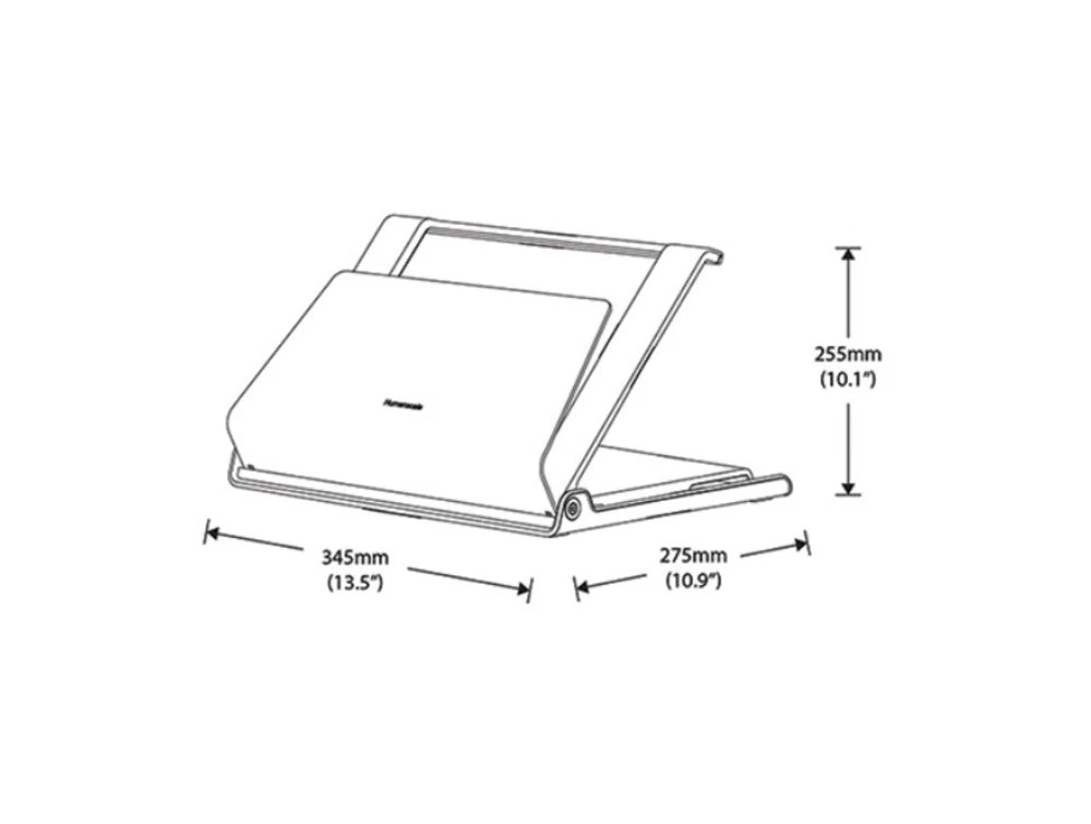 Humanscale Portable L6 Laptop Holder With One Touch 360 Swivel Base Dimensions