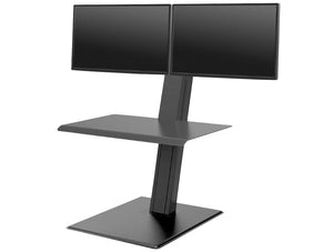 Humanscale Quickstand Eco Desk Converter For Home And Corporate Office 2 In Black With Dual Monitor