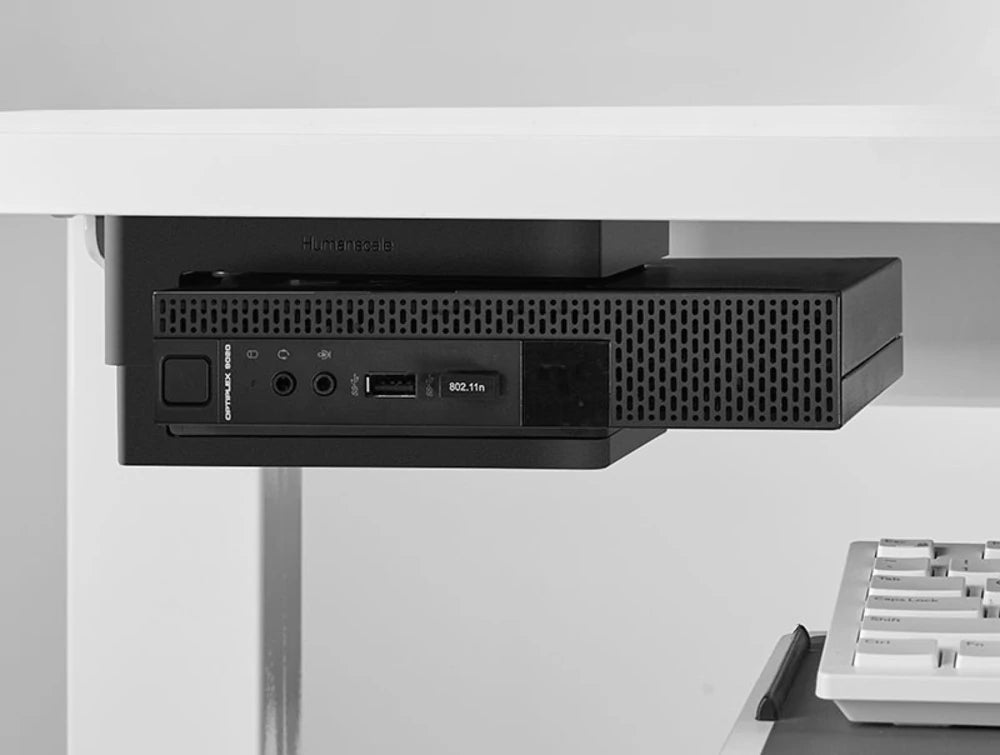 Humanscale Thin Client Holder For Under Desk Cpu In White Table
