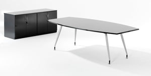 High Gloss 2400mm Writable Boardroom Table Black Top Image 5