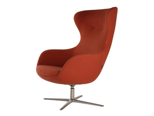 Ilk Tilting Visitor 4 Star Swivel Red Chair With Metal Legs
