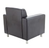 Iceberg Leather Faced Armchair in Metal Feet Black 4