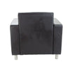 Iceberg Leather Faced Armchair in Metal Feet Black 5