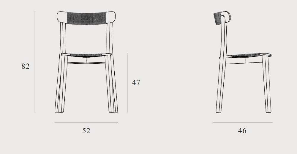 Icho Mio Wooden Dining Chair Dimenions