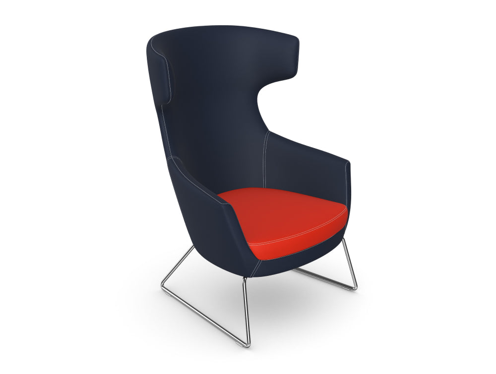 Ikon Lounge Chair with Skid Frame Base