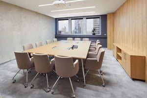 In Access Mobile Conference Chair with Rectangular Table in Meeting Room Setting