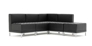 Infinity Modular Corner Unit Sofa Chair Black Soft Bonded Leather BR000198 10